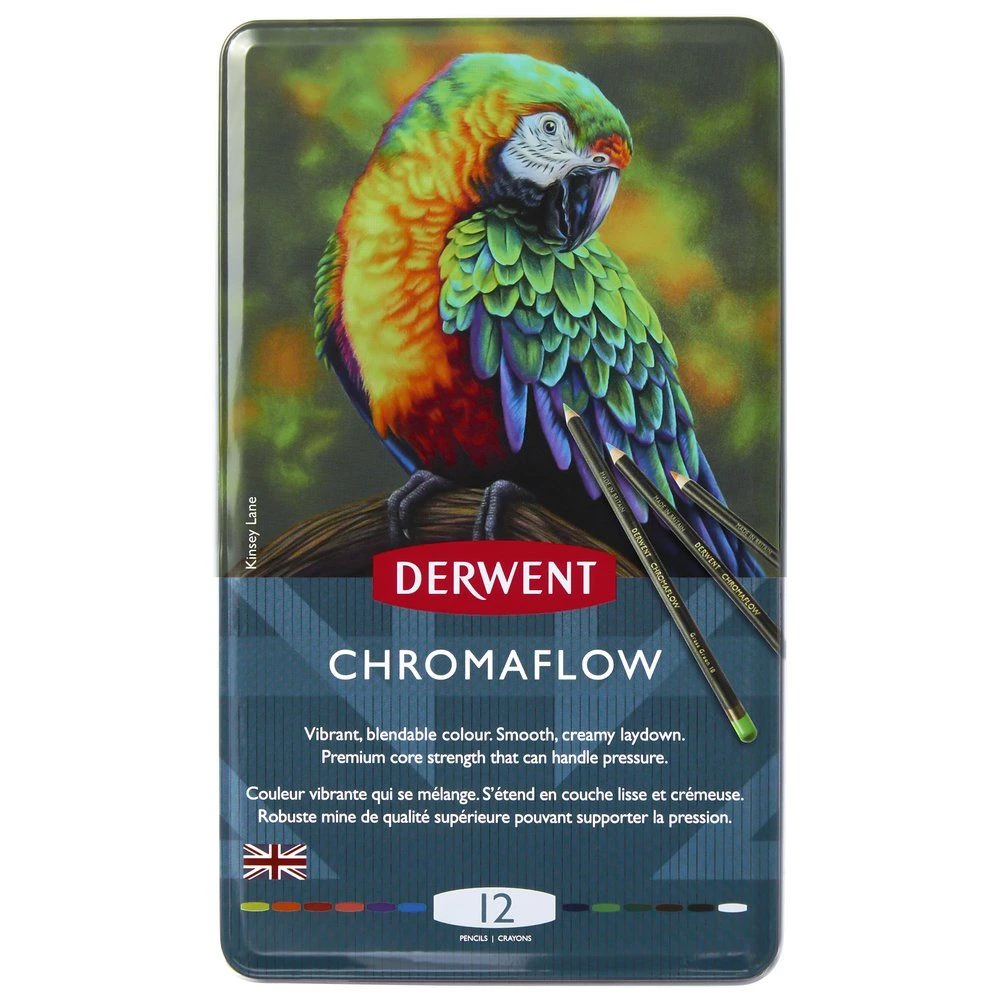 Derwent Chromaflow Pencils 12 Tin 1 Derwent Chromaflow Pencils 12 Tin