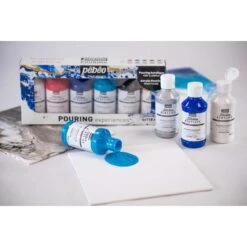 Pebeo Pouring Experiences Studio Acrylic Paint Set 6 X 118ml -Pencils Artists 524601 4