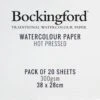Bockingford Watercolour Paper 300gsm 28 X 38 Cm (Pack Of 20 Sheets) - Hot Pressed