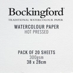 Bockingford Watercolour Paper 300gsm 28 X 38 Cm (Pack Of 20 Sheets) - Hot Pressed