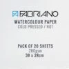 Fabriano Watercolour Paper 280gsm Cold Pressed 38 X 28 Cm (20 Sheets)