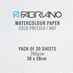 Fabriano Watercolour Paper 280gsm Cold Pressed 38 X 28 Cm (20 Sheets)
