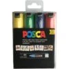 Uni POSCA PC-8K Set Of 4 X 8mm Markers (Yellow, Green, Blue, Red)