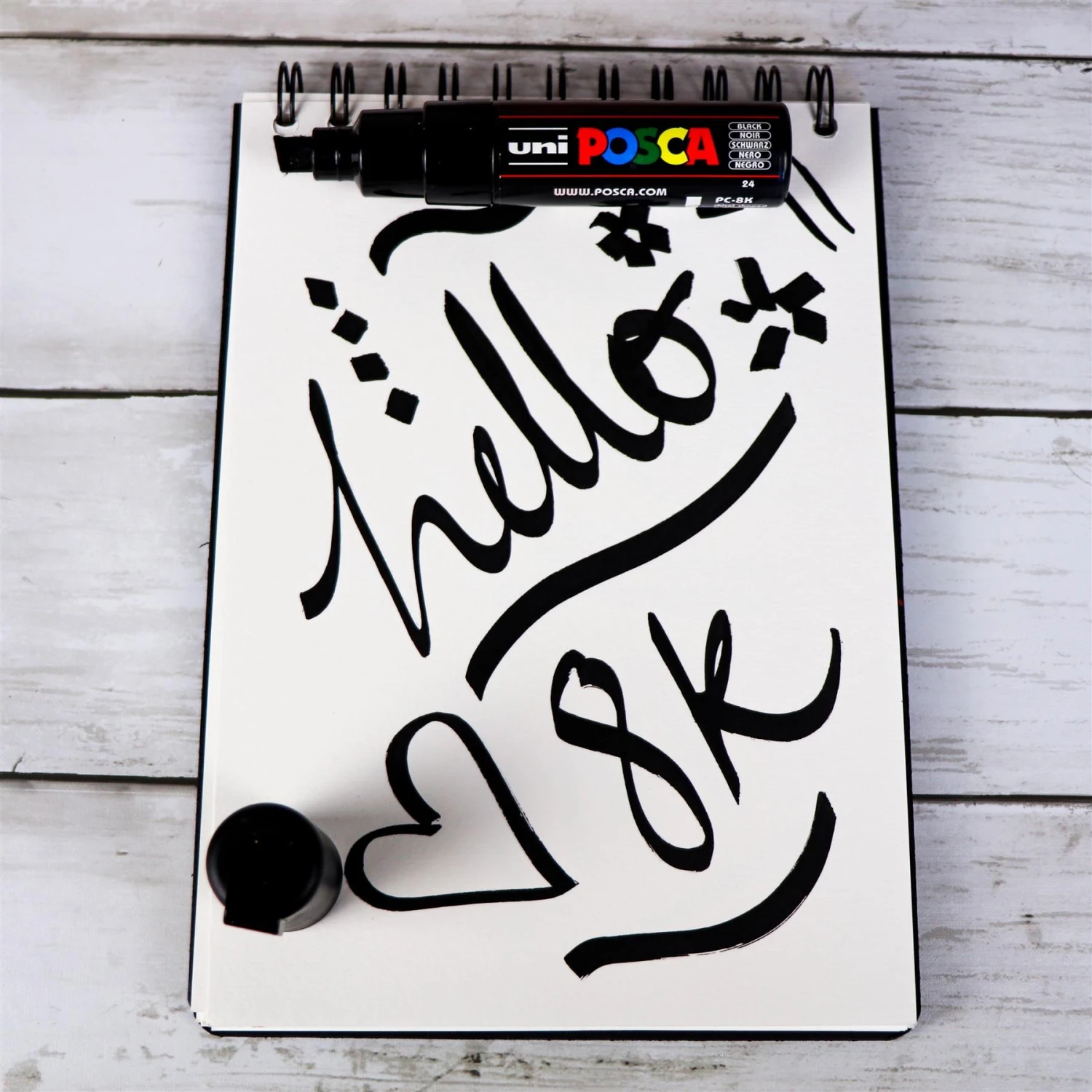 Uni POSCA PC-8K Broad Chisel Paint Markers Mono Colours Set 4pc 3 Uni POSCA PC-8K Broad Chisel Paint Markers Mono Colours Set 4pc - Image 3