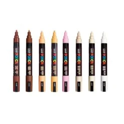Uni POSCA Paint Markers PC-5M Set Of 8 Neutral Colours