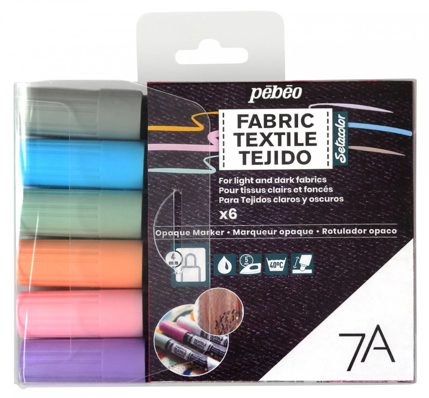 Pebeo 7A Opaque Marker Set Of 6 Pastel Colours 2 Pebeo 7A Opaque Marker Set Of 6 Pastel Colours - Image 2