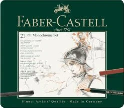 Faber-Castell Pitt Monochrome Tin 21pc