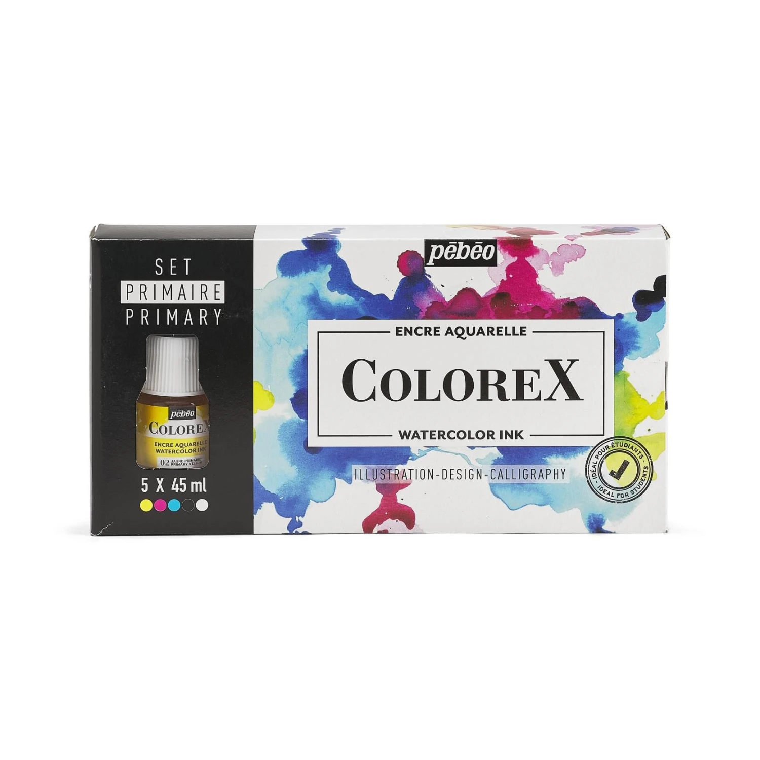 Pebeo Colorex Watercolour Ink Primary Set 5 X 45ml 2 Pebeo Colorex Watercolour Ink Primary Set 5 X 45ml - Image 2