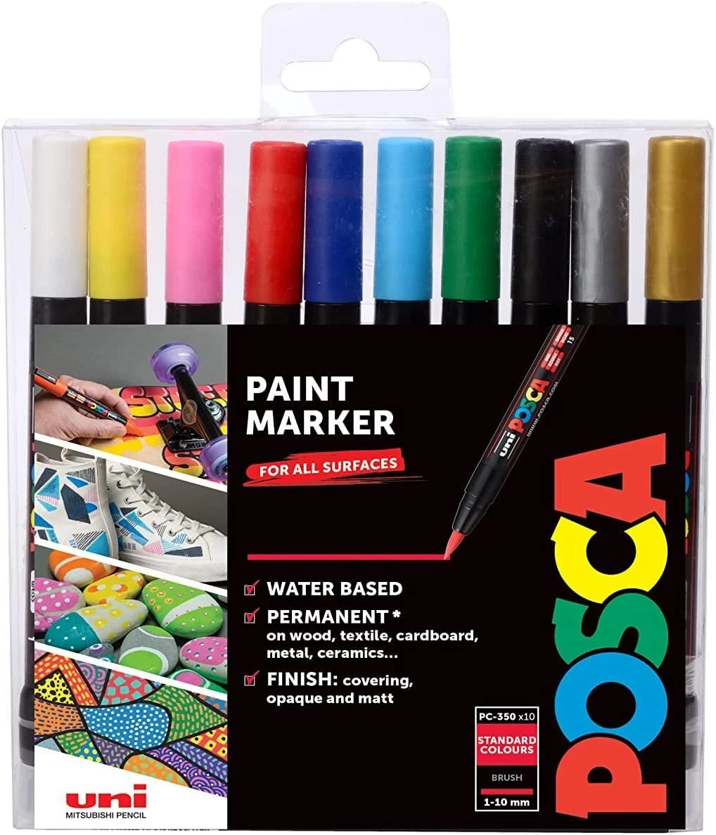 Uni POSCA PCF-350 Markers Standard Colours Set Of 10 2 Uni POSCA PCF-350 Markers Standard Colours Set Of 10 - Image 2