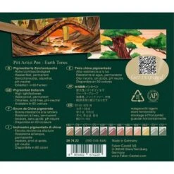 Faber-Castell Pitt Artist Pens Earth Tones Set Plastic Case 12pc