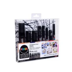 Uni POSCA Paint Marker Black Assorted Set 8pc