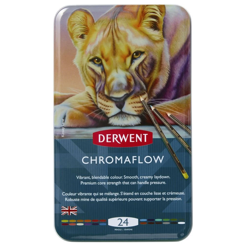 Derwent Chromaflow Pencils 24 Tin 1 Derwent Chromaflow Pencils 24 Tin