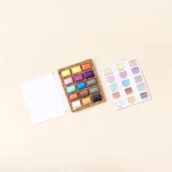 Viviva Watercolour 15 Metallic Colours Set On Cork Palette