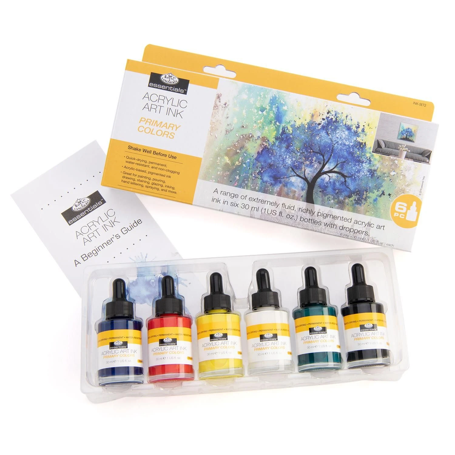 Royal & Langnickel Essentials Acrylic Ink Primary Colours Set 6 X 30ml 3 Royal & Langnickel Essentials Acrylic Ink Primary Colours Set 6 X 30ml - Image 3