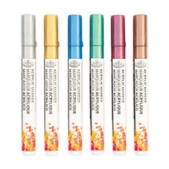 Royal & Langnickel 2mm Reversible Tip Acrylic Markers Metallic Set 6pc -Pencils Artists tumbnail 8a67dc65 b1a8 4e00 b237 9f587ee33e94
