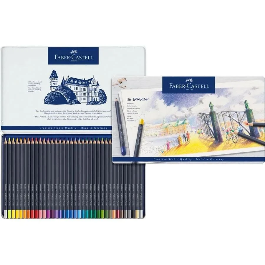 Faber-Castell Goldfaber Colour Pencil Tin 36pc 1 Faber-Castell Goldfaber Colour Pencil Tin 36pc