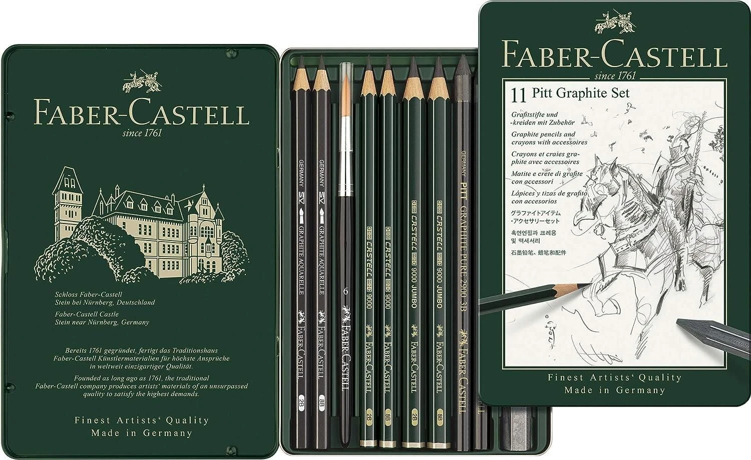 Faber-Castell Pitt Graphite Pencil Tin 11pc