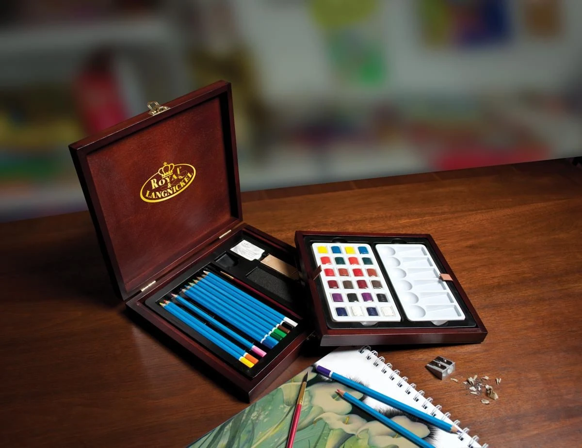 Royal & Langnickel Watercolour Drawing Art Set In Wood Box 45pc 3 Royal & Langnickel Watercolour Drawing Art Set In Wood Box 45pc - Image 3
