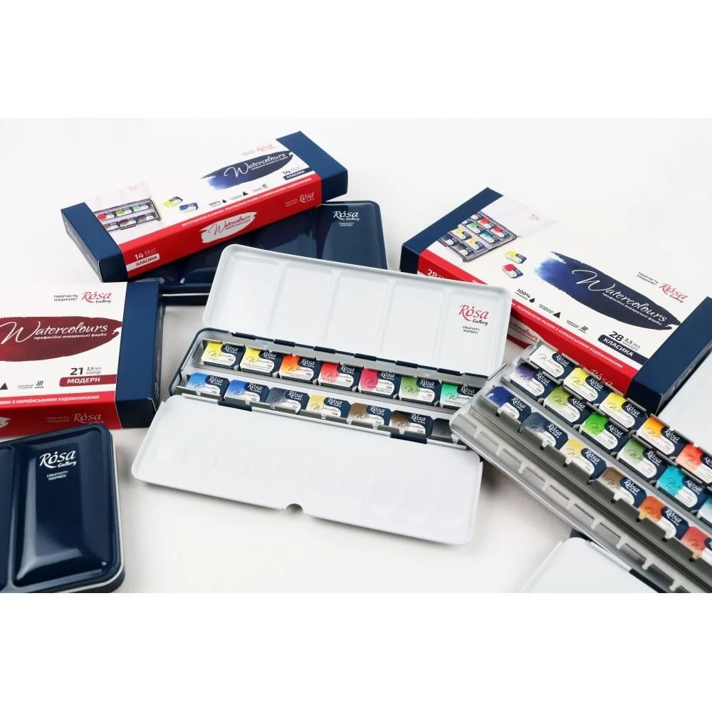Rosa Gallery Watercolour Paint Classic Tin Set, 14 Whole Pans 3 Rosa Gallery Watercolour Paint Classic Tin Set, 14 Whole Pans - Image 3