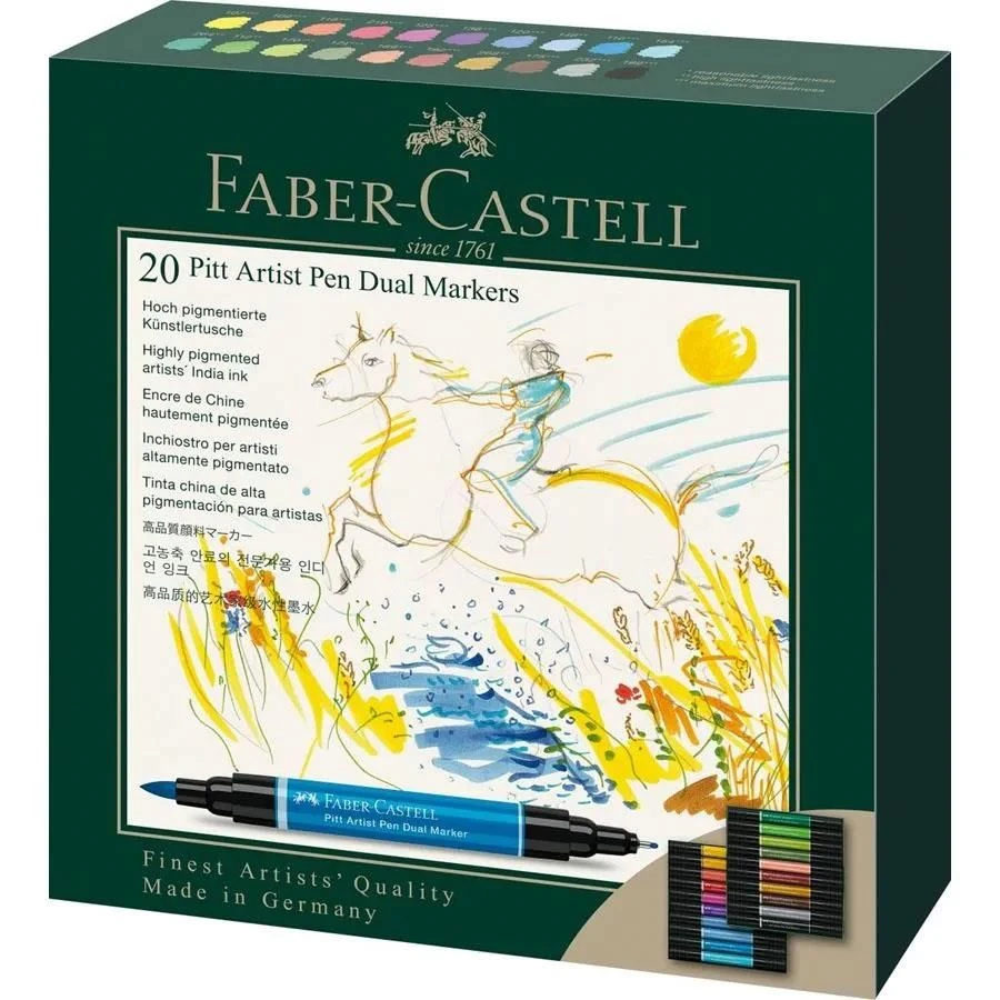 Faber-Castell Pitt Artist Pen Dual Marker Set Of 20 2 Faber-Castell Pitt Artist Pen Dual Marker Set Of 20 - Image 2