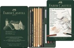 Faber-Castell Pitt Monochrome Tin 12pc