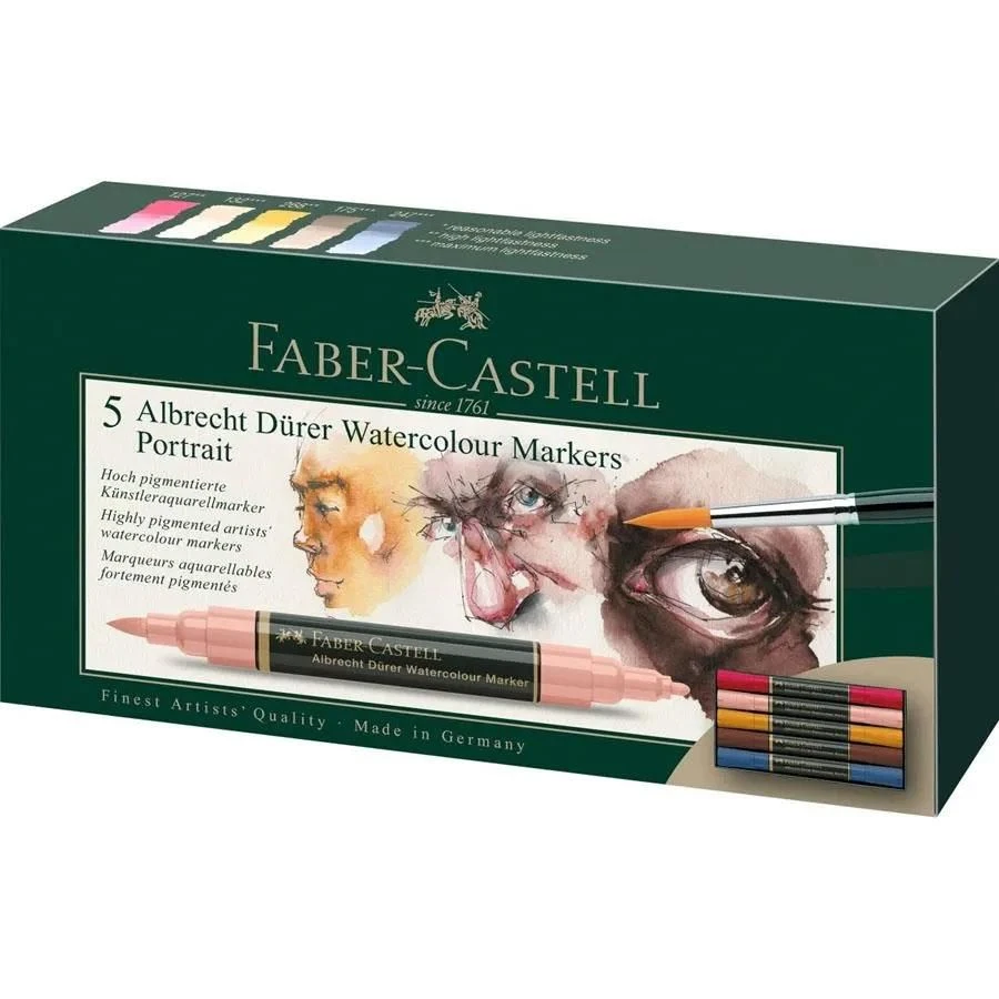 Faber-Castell Albrecht Durer Watercolour Markers Portrait Set 5pc 2 Faber-Castell Albrecht Durer Watercolour Markers Portrait Set 5pc - Image 2