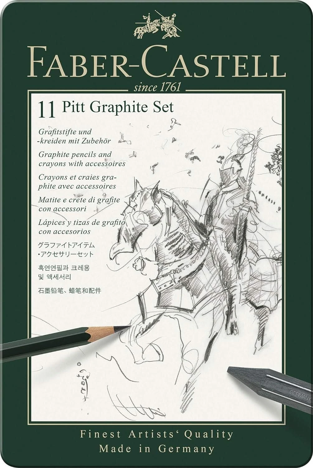 Faber-Castell Pitt Graphite Pencil Tin 11pc 2 Faber-Castell Pitt Graphite Pencil Tin 11pc - Image 2
