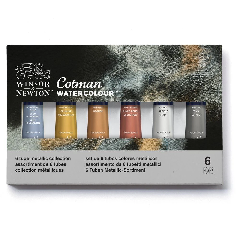 Winsor & Newton Cotman Watercolour Metallic Set 6 X 8ml 1 Winsor & Newton Cotman Watercolour Metallic Set 6 X 8ml