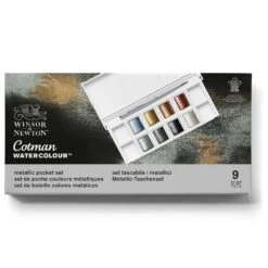 Winsor & Newton Cotman Watercolour Metallic 8pc Half Pan Pocket Set