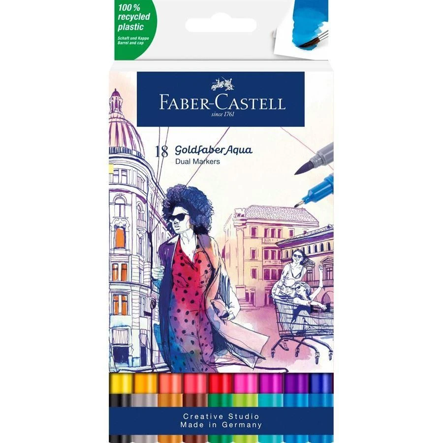 Faber-Castell Goldfaber Aqua Dual Marker Set 18pc 2 Faber-Castell Goldfaber Aqua Dual Marker Set 18pc - Image 2