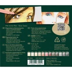 Faber-Castell Pitt Artist Brush Pens Skin Tones Set Plastic Case 12pc