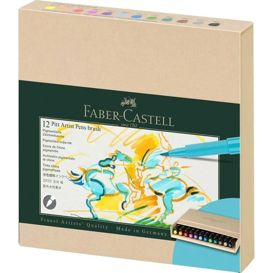 Faber-Castell Pitt Artist Brush Pens Studio Recycled Box Set 12pc 2 Faber-Castell Pitt Artist Brush Pens Studio Recycled Box Set 12pc - Image 2