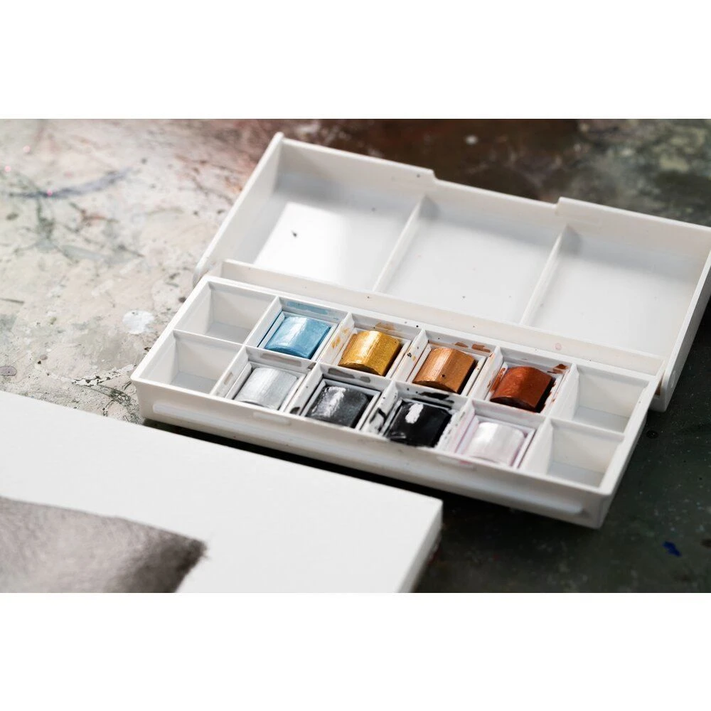 Winsor & Newton Cotman Watercolour Metallic 8pc Half Pan Pocket Set 6 Winsor & Newton Cotman Watercolour Metallic 8pc Half Pan Pocket Set - Image 6