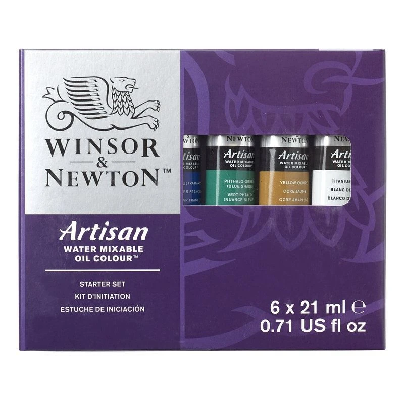 Winsor & Newton Artisan Water Mixable Oil Colour Starter Set 6 X 21ml 1 Winsor & Newton Artisan Water Mixable Oil Colour Starter Set 6 X 21ml